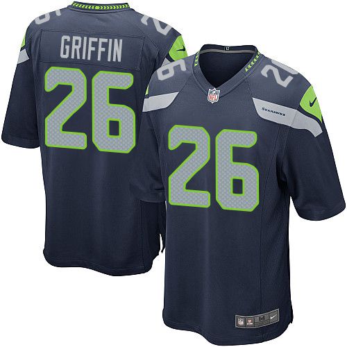 Men Seattle Seahawks #26 Shaquill Griffin Nike Navy Game Player NFL Jersey